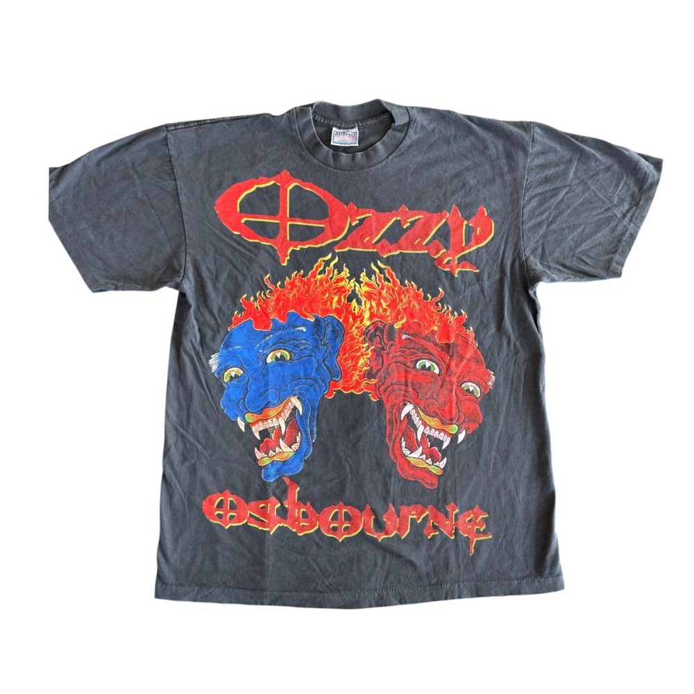 Vintage Ozzy Osbourne Single Stitch T-Shirt Black 80's Rock Size XL REPRINT